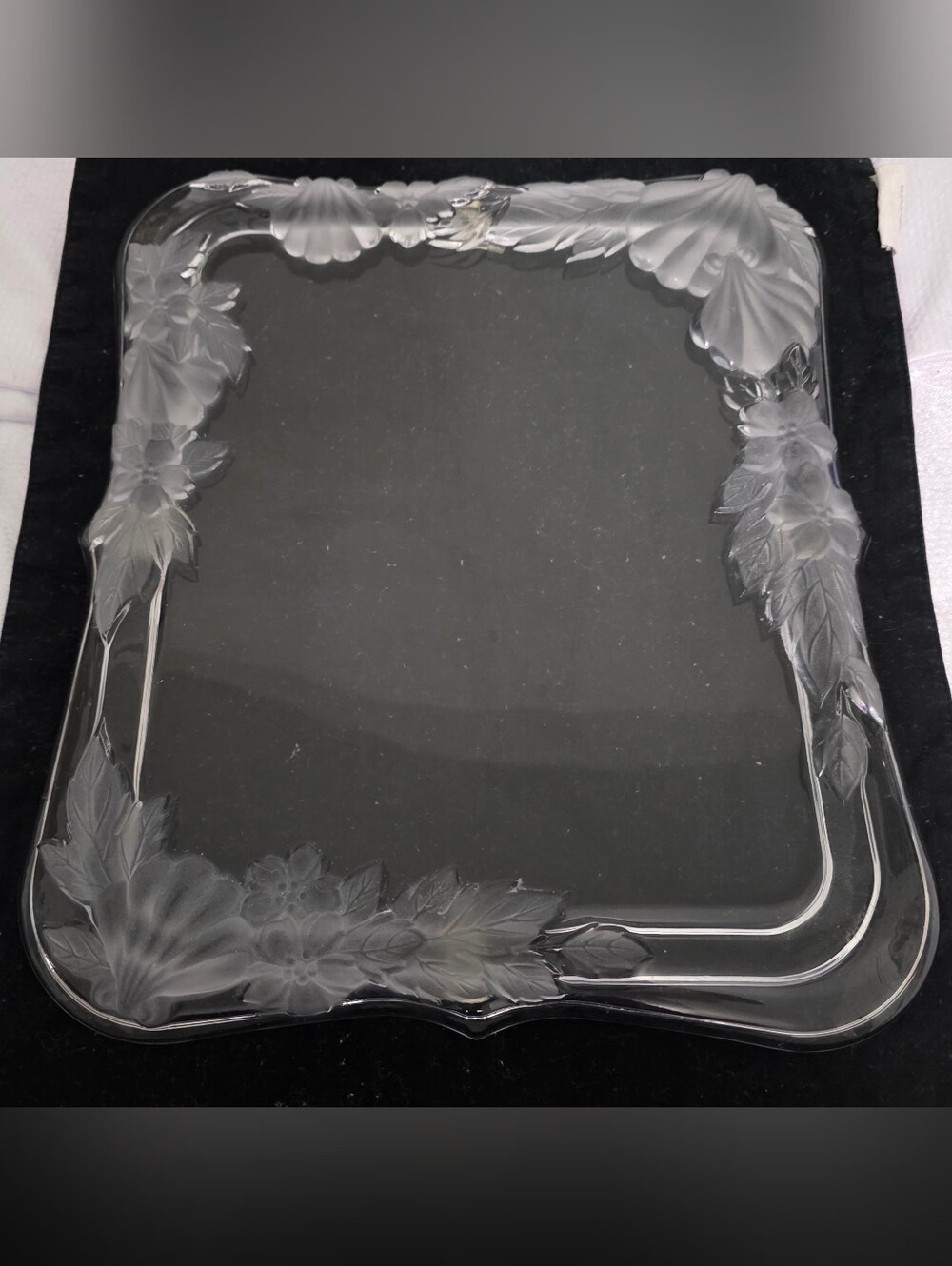 Clear Glass Floral Picture Frame